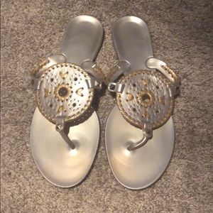 Jack Rogers Georgica sandals size 10 platinum